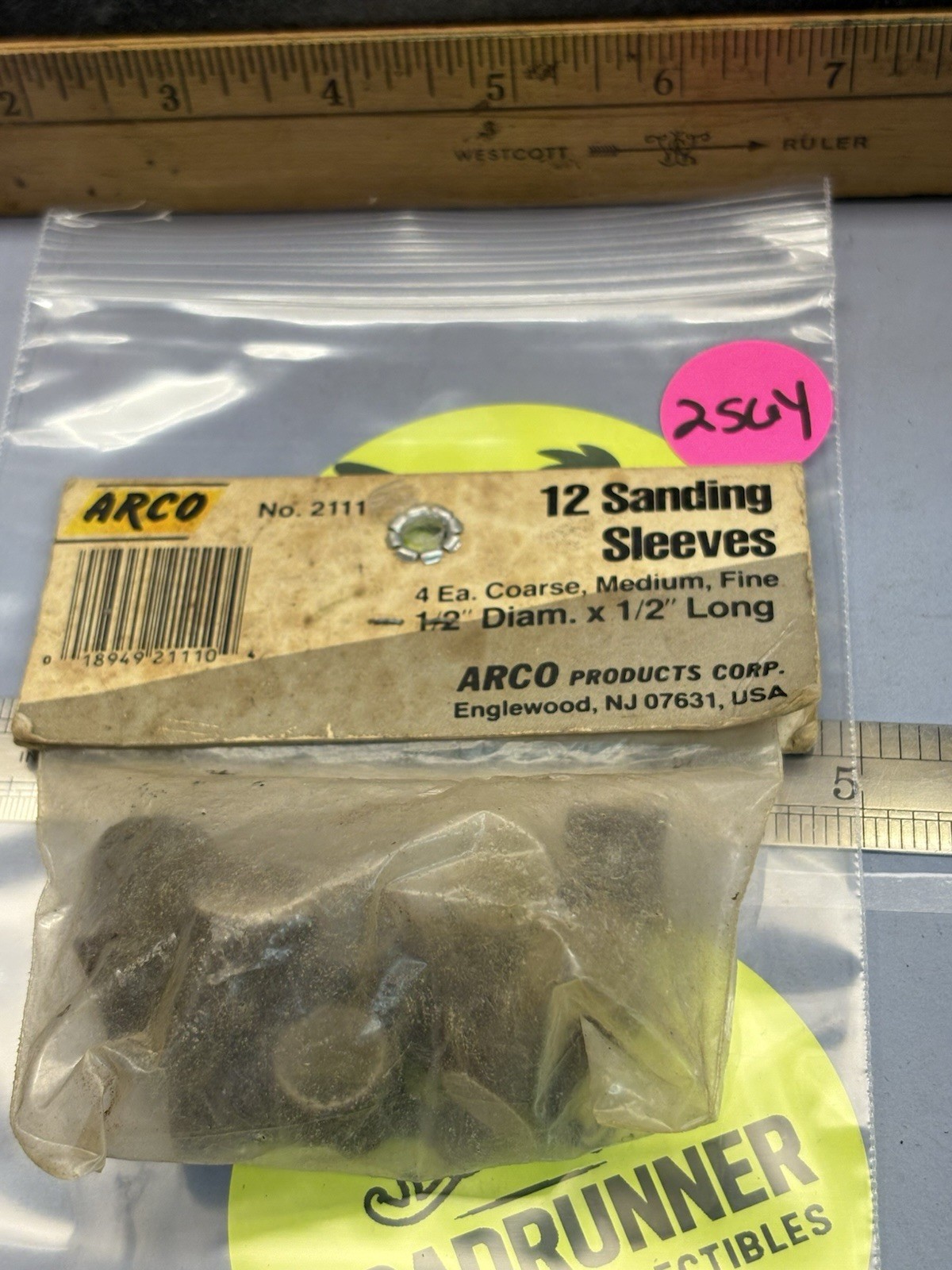 ARCO 2111 SANDING SLEEVES CLOTH BACKING 12pc.
