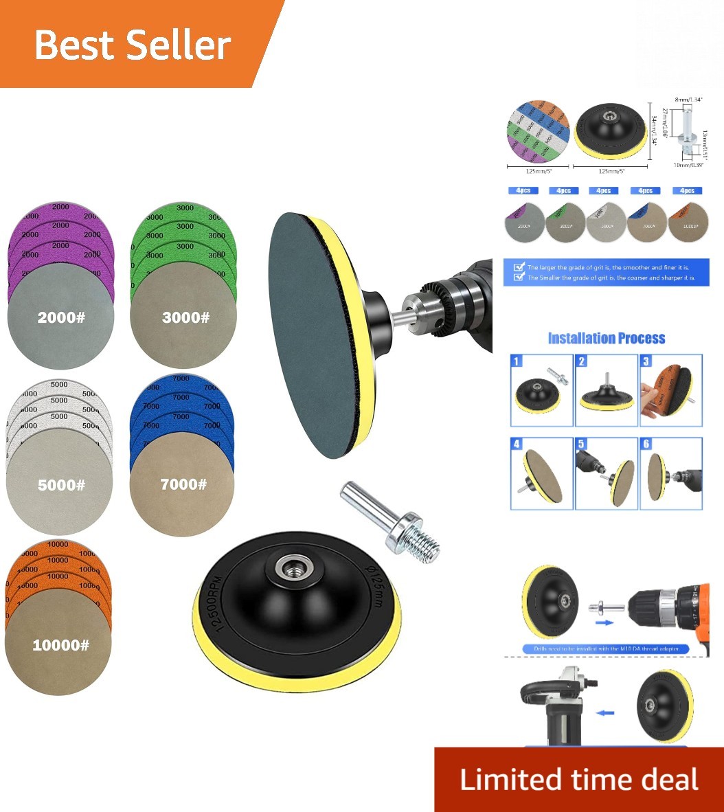 5-Inch Hook & Loop Sanding Discs Set: 2000-10000 Grit for Perfect Finishing