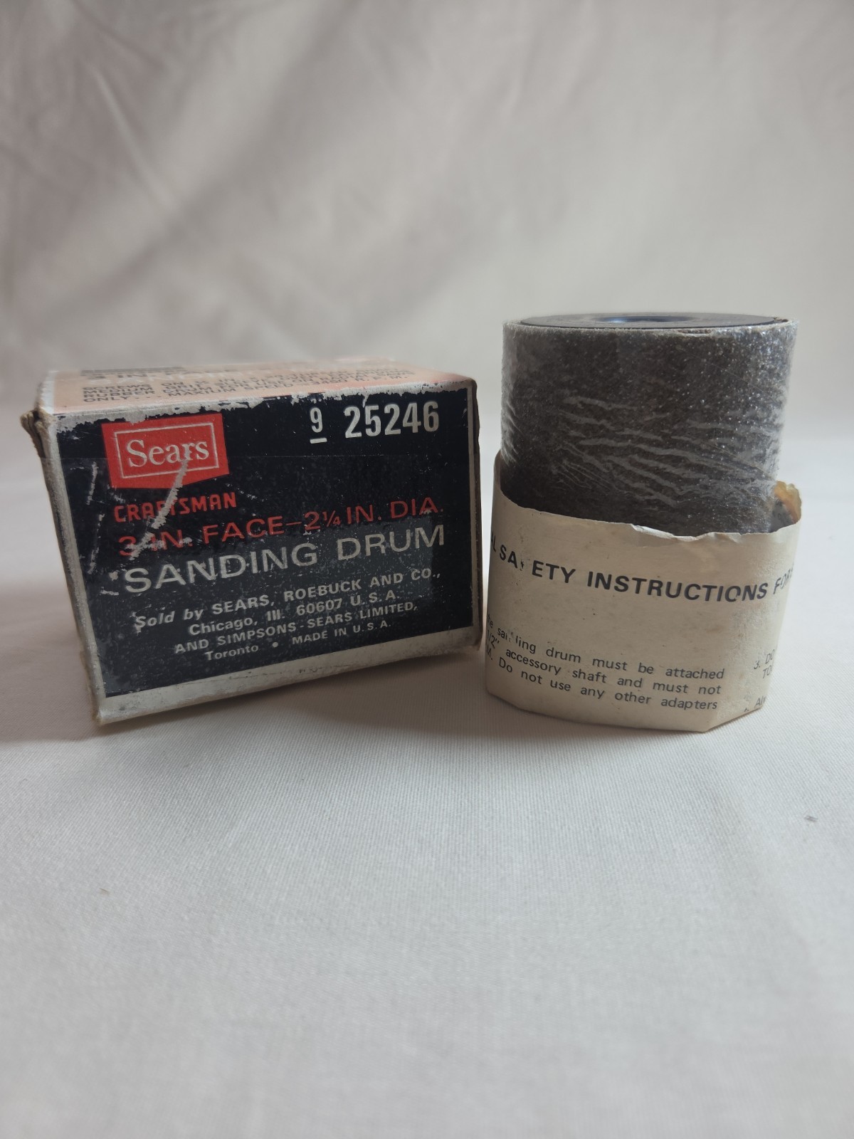 Sears Craftsman 3 in. Face 2-1/4 in. Dia. Sanding Drum # 9-25246 With Box
