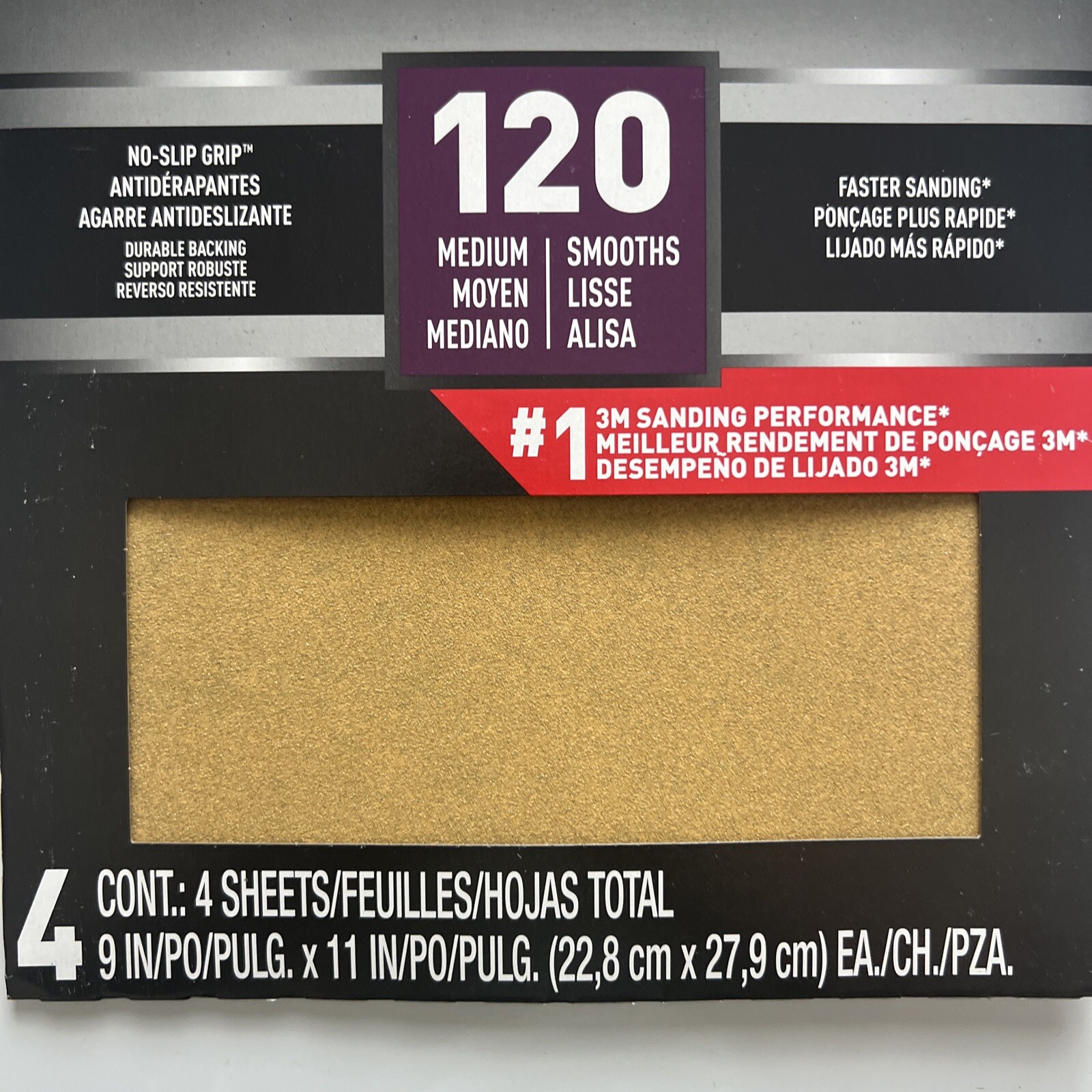 3M SandBlaster 11 in. L x 9 in. W 120 Grit Medium Ceramic Sandpaper 4CT 1 PK