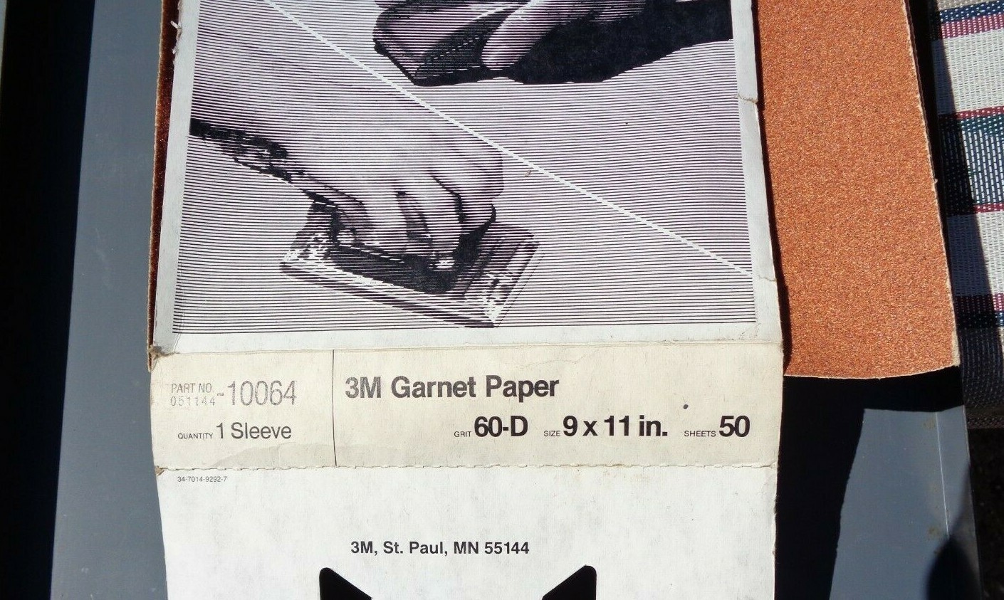 Sandpaper 60-Grit 3M Garnet 4.5in x 5.5in