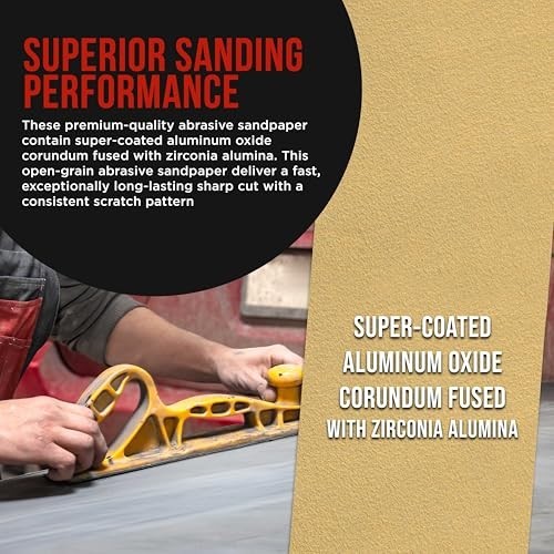 Premium 80 Grit PSA Gold Longboard Sandpaper, 2-3/4″ Wide Continuous 12 Yard Rol