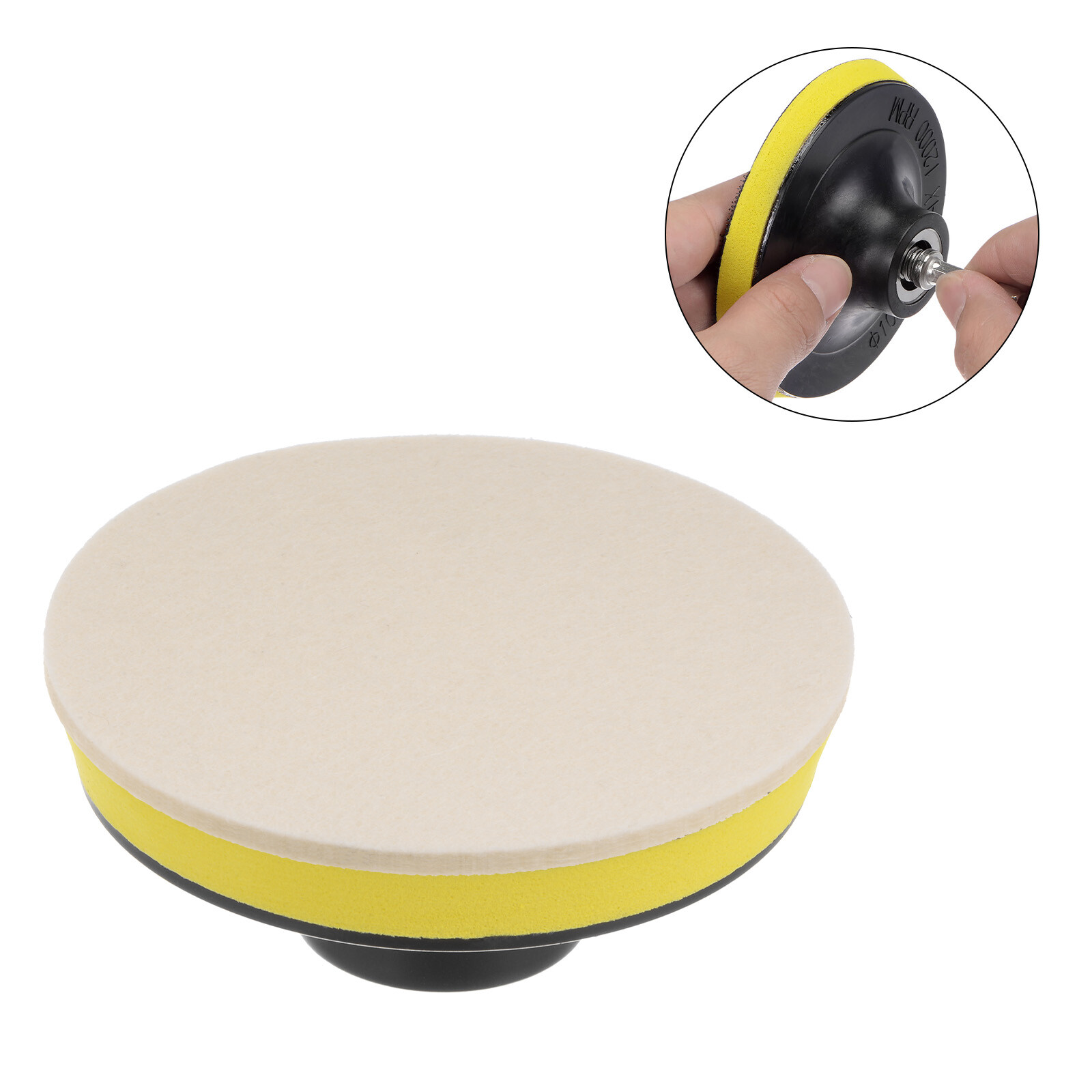 10pcs Wool Felt Polishing Pads 3 inch Buffing Wheel Polish Pad Flocking Back