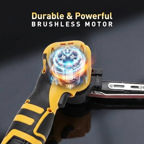 Cordless Belt Sander, 16.8V Mini Hand Held Belt Sander | 2pcs Battery, CVT,
