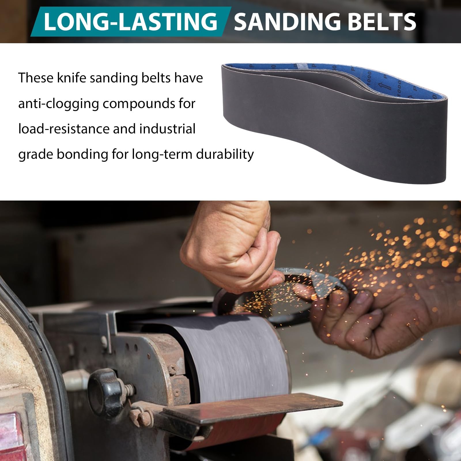 8 Pack 4×36 Inch Silicon Carbide Sanding Belts, 2 Each of 400 600 800 1000 Gr…