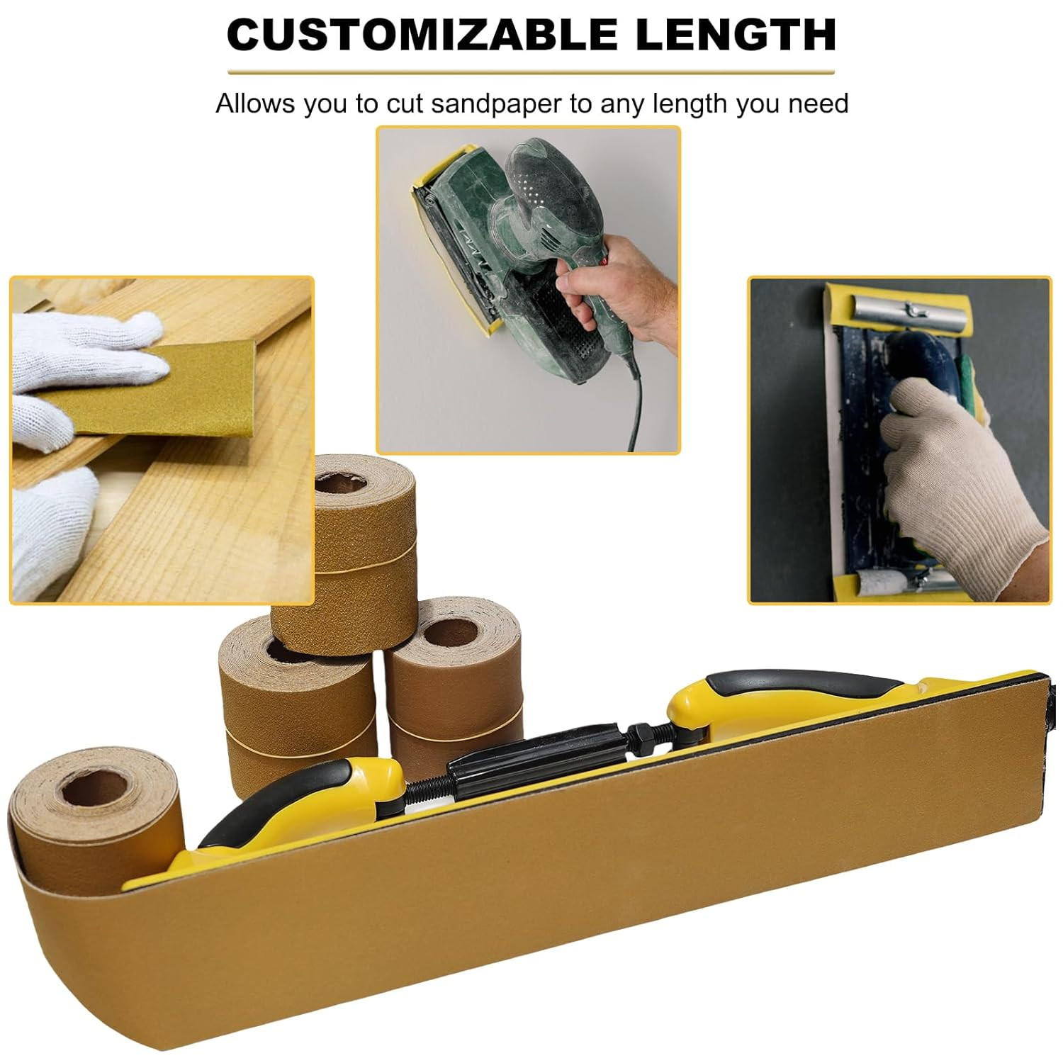 Total 20 Yards 2-3/4″ Wide Continuous Sandpaper Roll Kit – 80 120 180 320 Grit