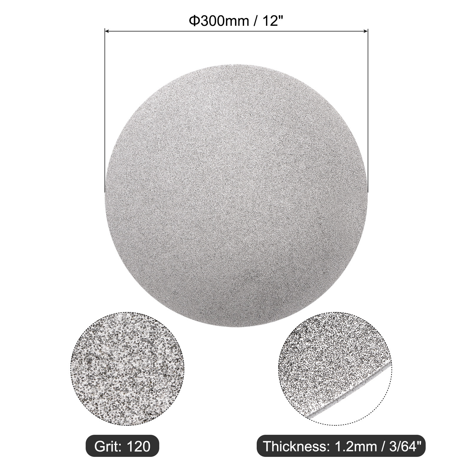 Diamond Sanding Grinding Disc 12″ Grit 120 No Center Hole Flat Lap Wheel Disk