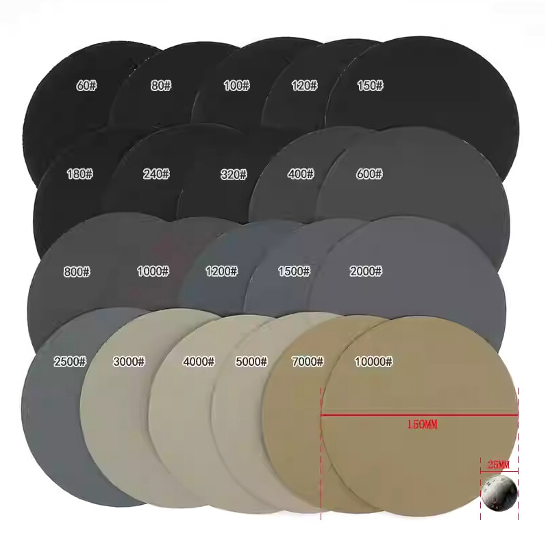 Sanding Discs 6 Inch 150mm Wet & Dry Sanding Sheets Hook & Loop 60Grit -10000Gri