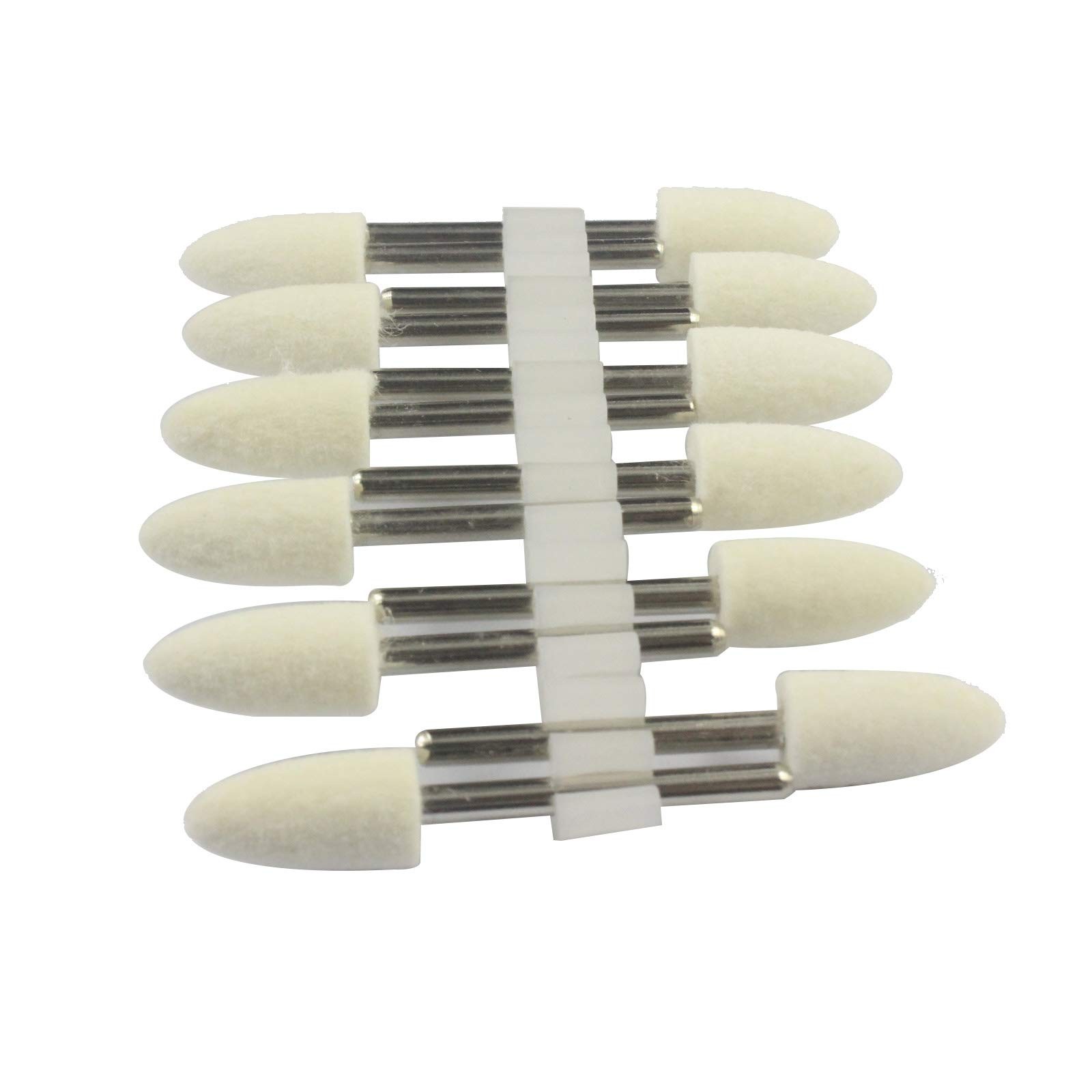 Luo ke 8mm Diameter Bullet Shape Polishing Buffing Wheels Wool 8mm, White