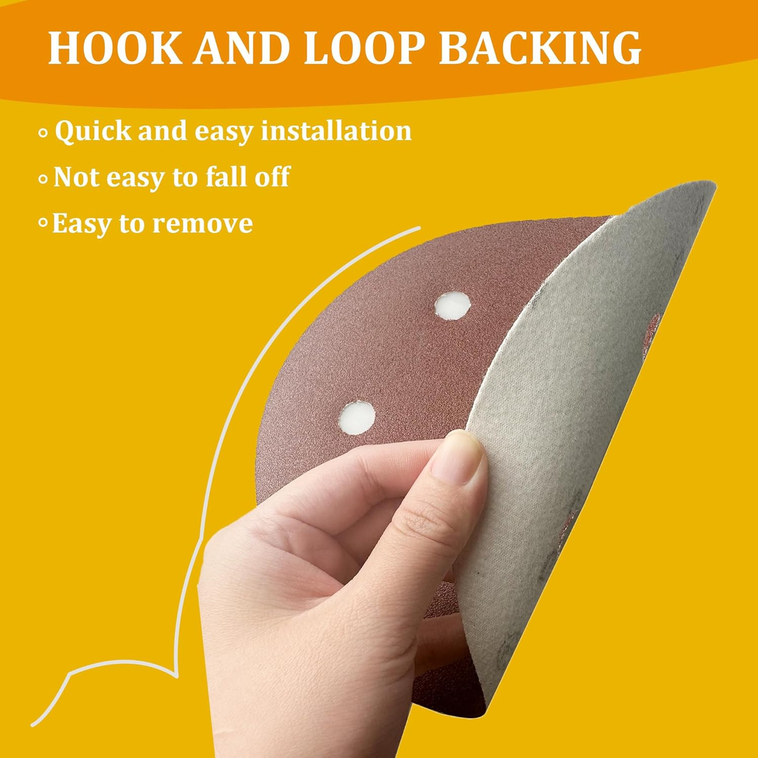 9 Inch 6 Hole Sanding Discs 60 Grit Hook and Loop Sandpaper Ideal for Drywall Sa