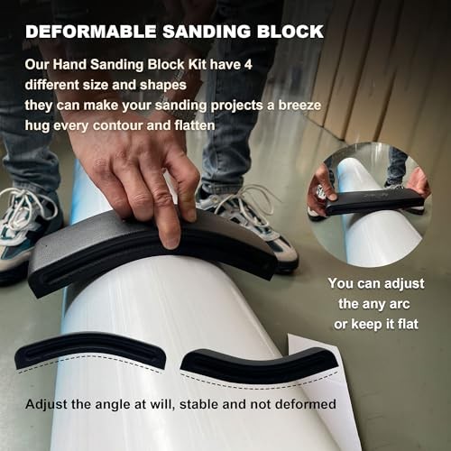 24Pcs PSA Adjustable Sanding Block Kit,Hand Abrasives Auto Body Sanding Block