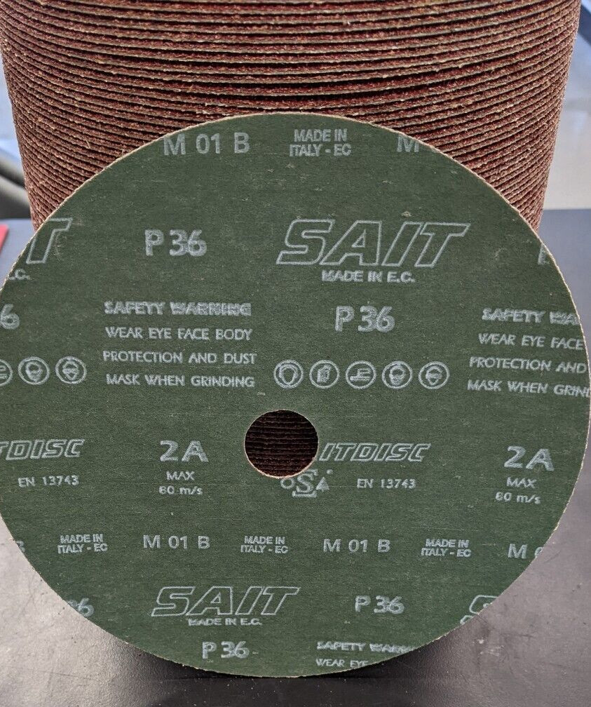 New SAIT Fiber Disc 7″ X7/8″, 36 G- Select Quantity – Aluminum Oxide- Free Ship