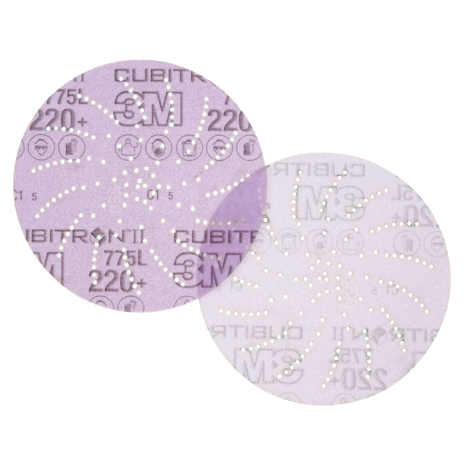 3M Xtract Cubitron II Film Disc 775L, 220+, 5 in, Die 500LG,50/Carton
