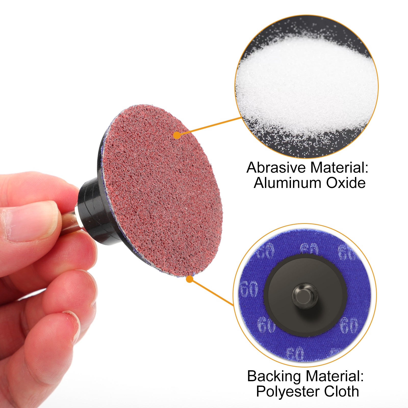 52pcs x 2″ Roll Lock Die Grinder Quick Change Sanding Disc 36 60 80 120 240 Grit