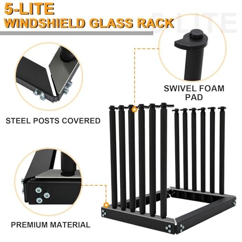 5-Lite Windshield Glass Rack 24-Inch Height Windshield Rack Auto Glass