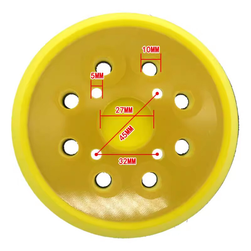 5 Inch 8 Holes 4-Eye Backing Pad 125mm Sanding Pad Hook & Loop For Car/Furniture