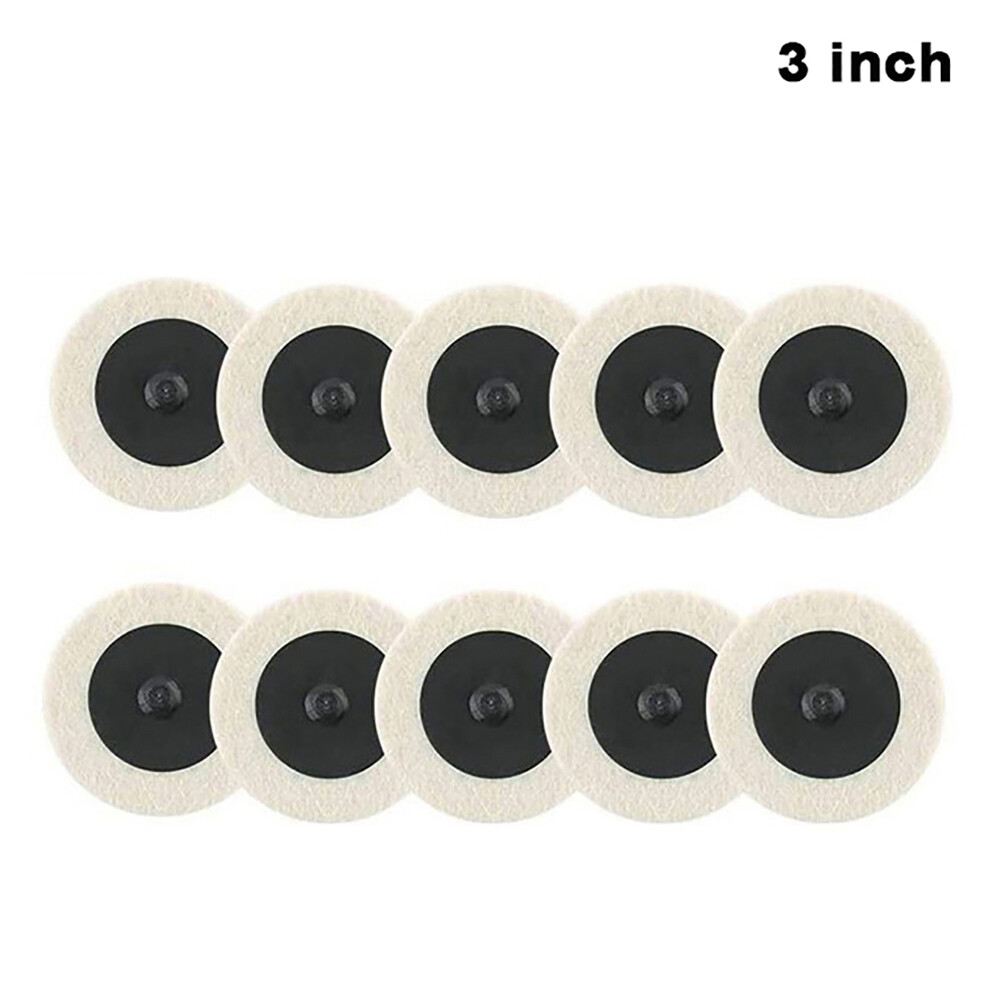 2/5/10Pcs Roloc Wool Felt Polishing Wheel Polisher Buffing Pad 1-3″ Holder Disc
