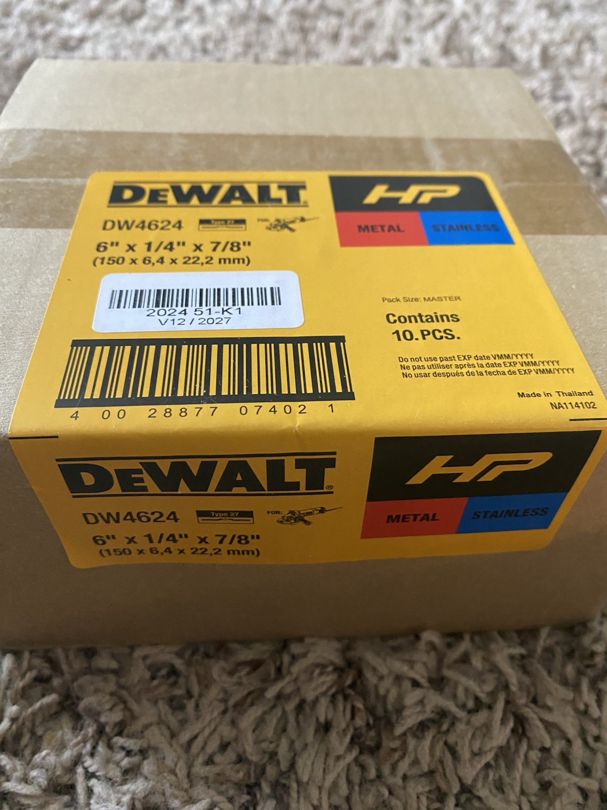 DEWALT DW8725 Metalthin Cutoff Wheel 10 Pack