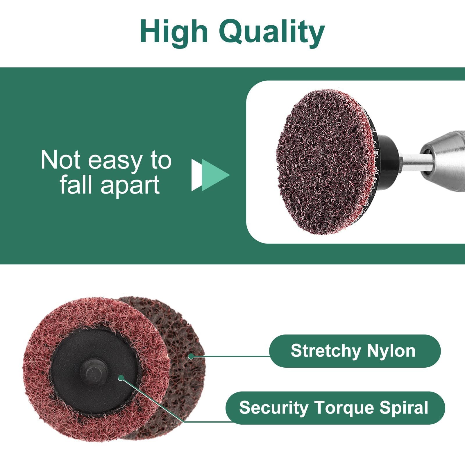 90pcs 2 inch Quick Change Sanding Discs, Nylon Surface Conditioning Discs, 1/