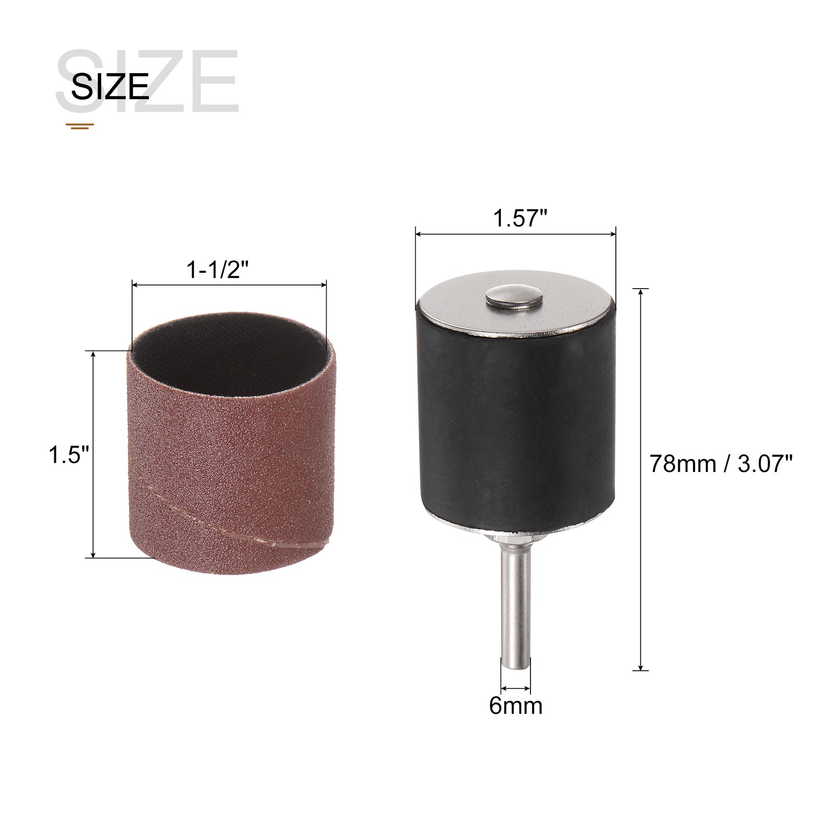 12 Pcs 1-1/2 Inch Sanding Sleeves Set 120 Grit with 1/4 Inch Mandrels