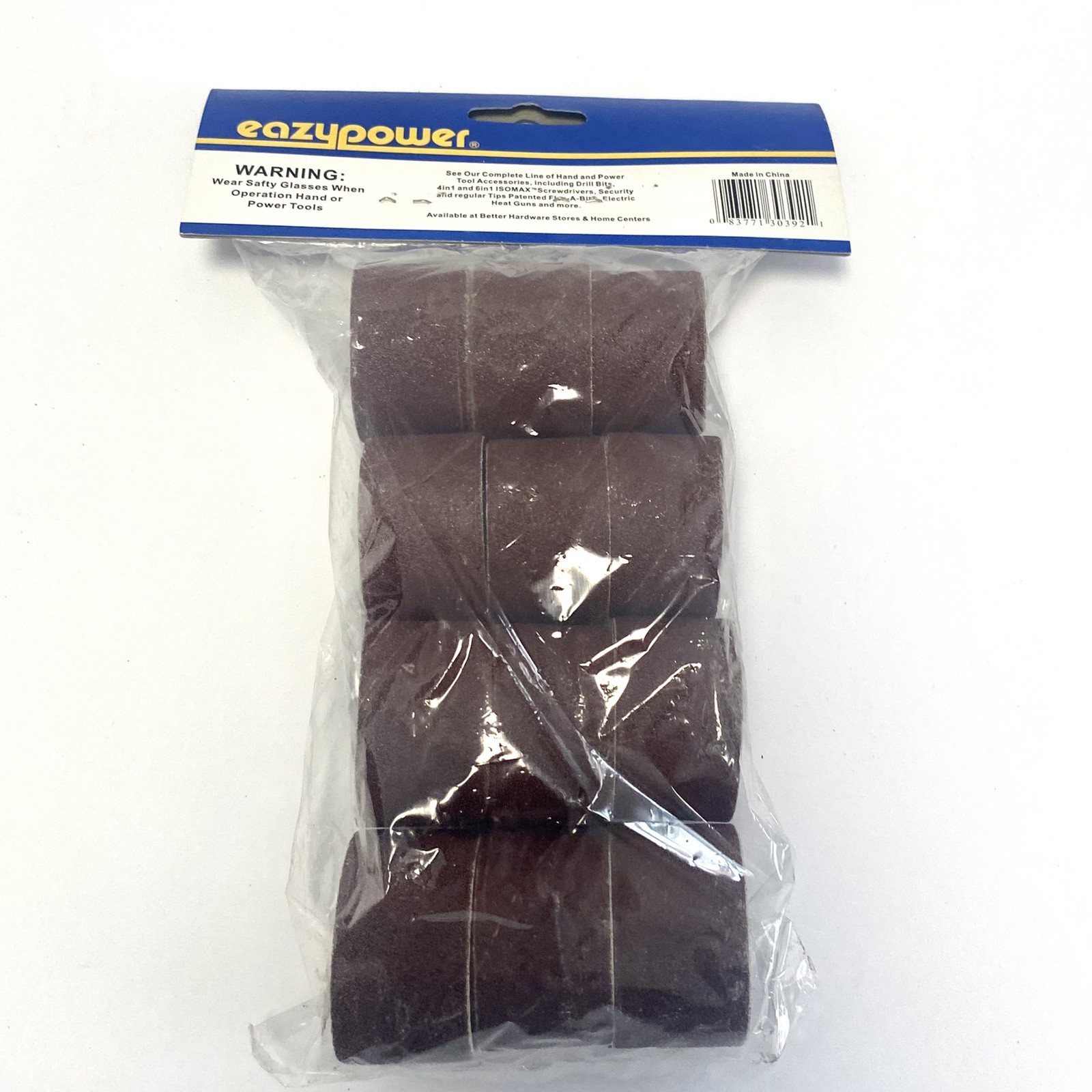 12pc Eazypower Sanding Drum Set 1” Long x 1 1/2” Diameter 120 Grit Drum Sleeves