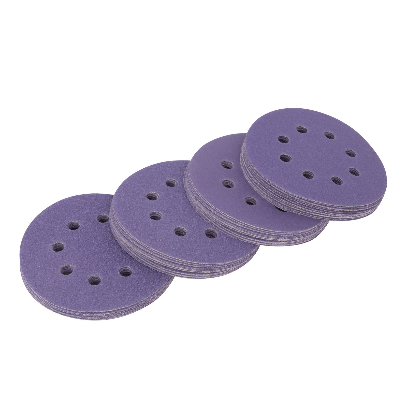 Spyder 50pc 5 in. 8-Hole Sanding Discs with Hook and Loop Assorted Grits 500098