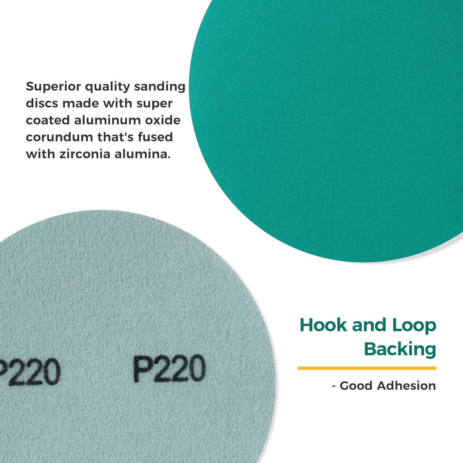 5 Inch 80-1500 Grit Green Film Sanding Disc 50 Pack Sanding Discs Hook and Loop