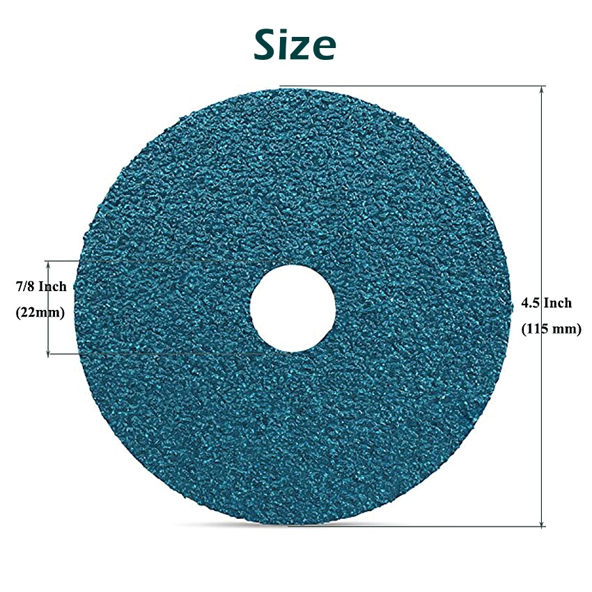100Pack – 4.5″ Zirconia Resin Fiber Disc 24 Grit 4-1/2″ Grinding & Sanding Discs