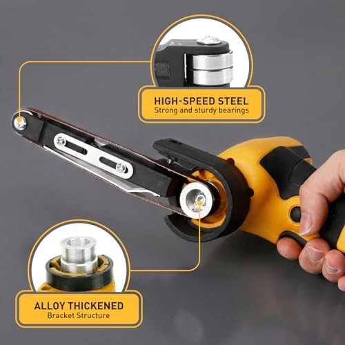 Cordless Belt Sander, 16.8V Mini Hand Held Belt Sander | 2pcs Battery, CVT,