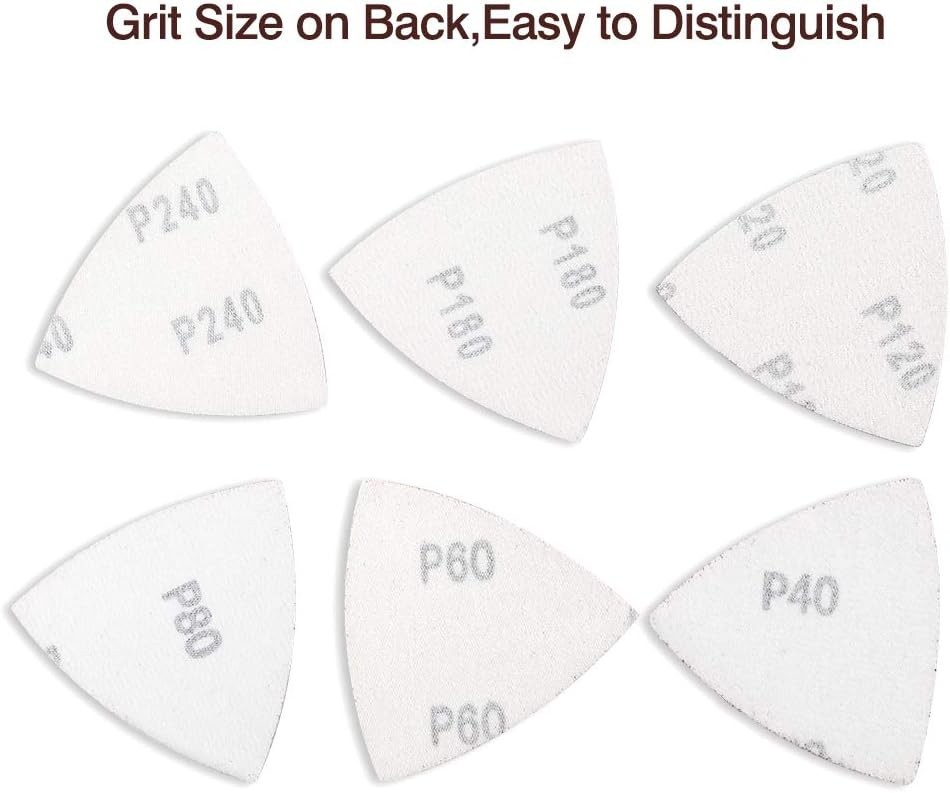 100pcs Triangle Sanding Pads for Oscillating Tools – Multi Grit Precision
