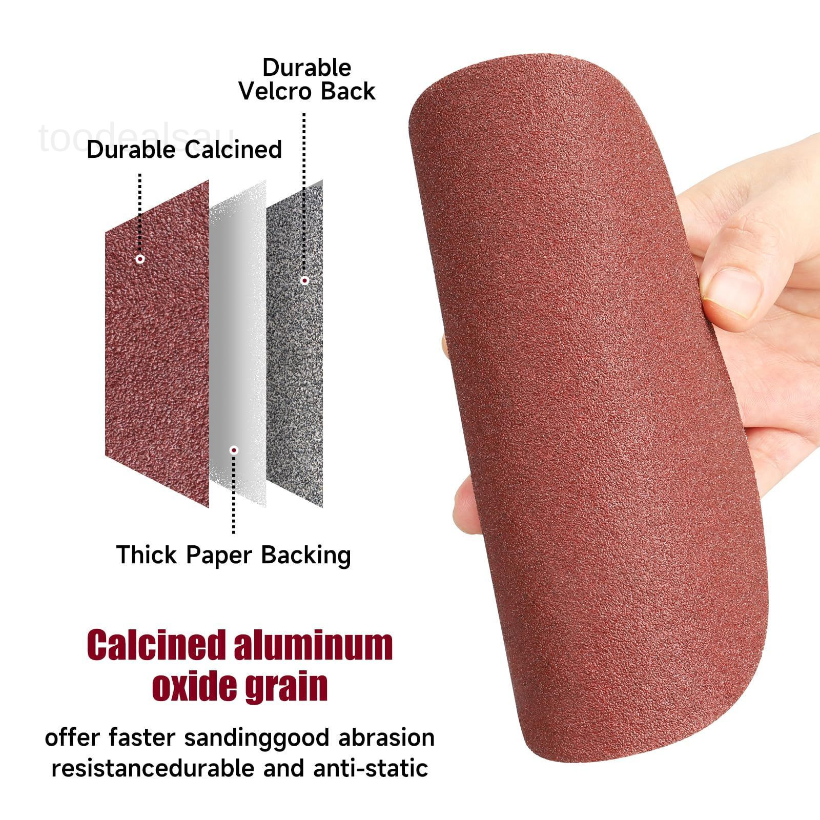 100 PCS 6 Inch Sanding Discs, Hook and Loop Sandpaper 20 x 6 x 6 inches, Red