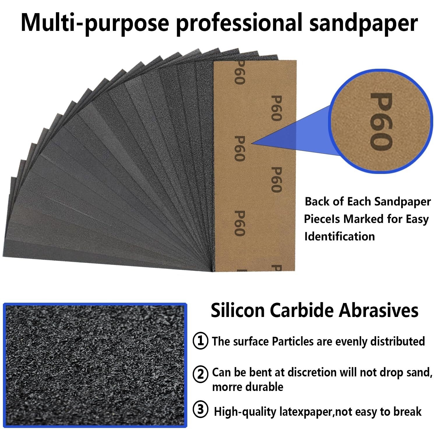 30PCS 3000 Grit Sandpaper Sheets for Wood, Metal, Automotive, 9×3.6 Inch