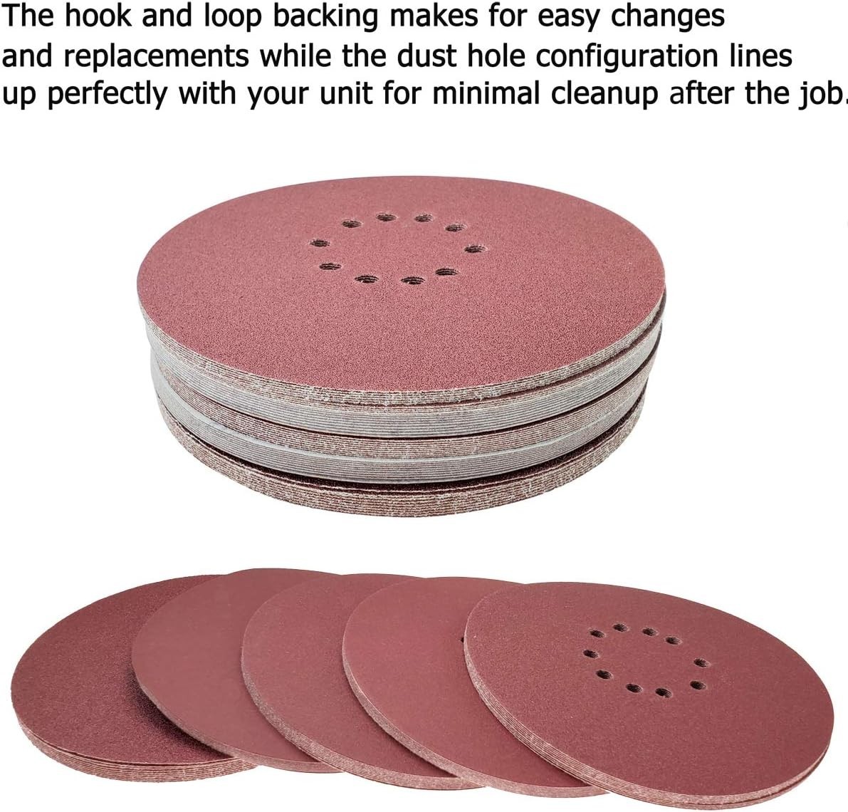 50 PCS 9-Inch 10-Hole Hook-and-Loop Sanding Discs for Drywall Sander -10 Pack…