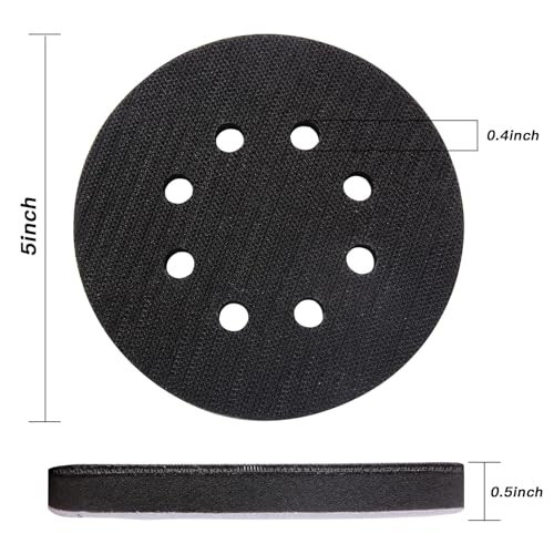 TPSUIPA 6 Pack 5 Inch 8 Hole Foam Sanding Pads, Soft Density Interface Pad, H