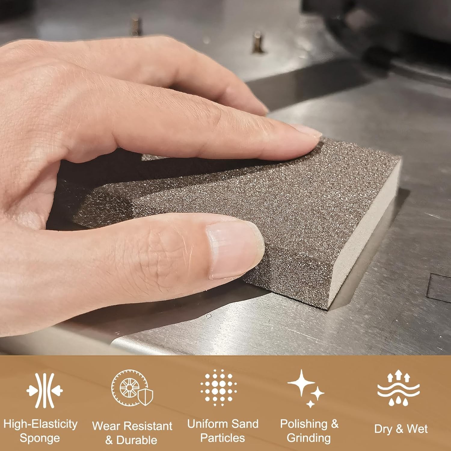 6 Pack 400 Grit Fine Sanding Sponge, Washable and Reusable Sanding Blocks Great