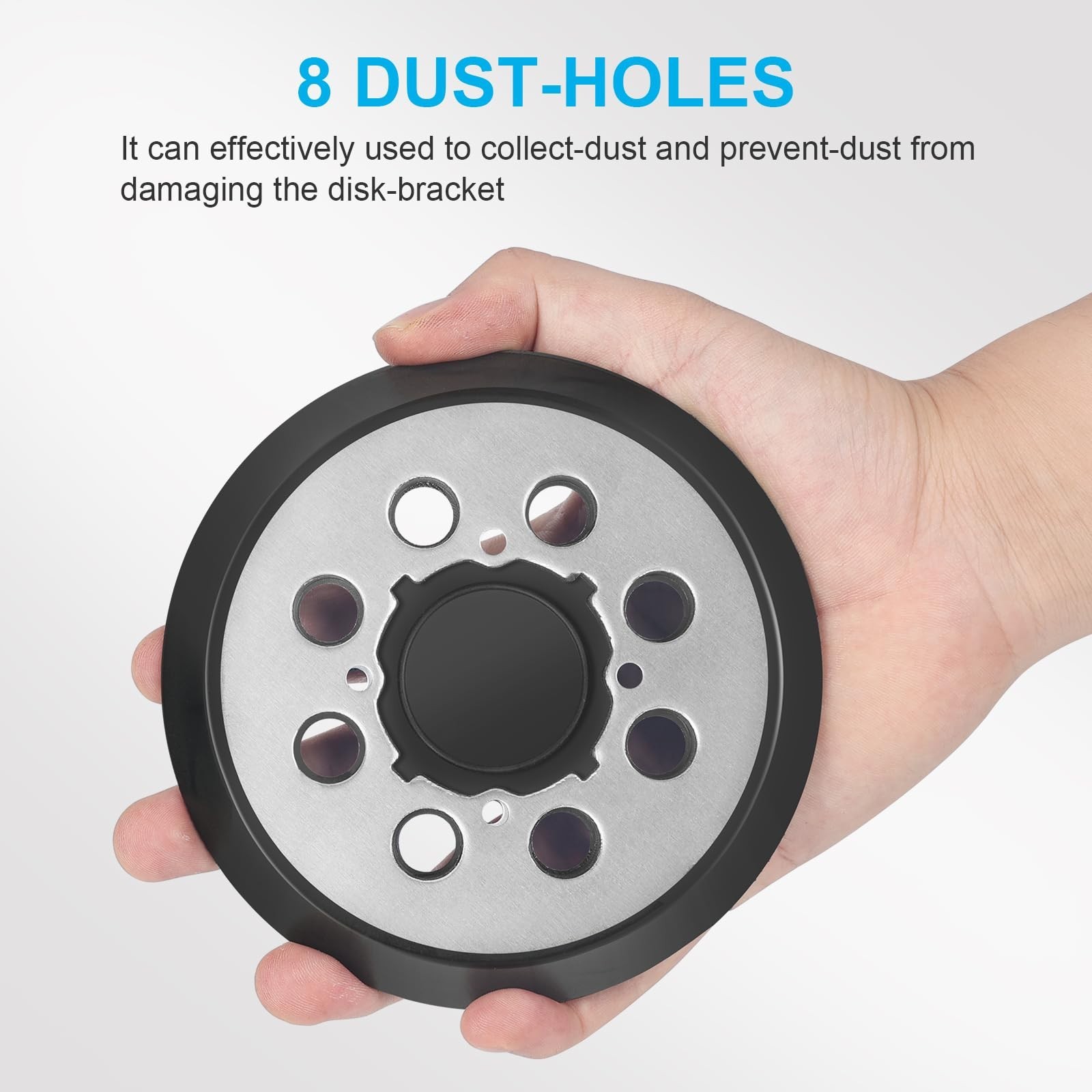 4 Pack 5″ Orbital Sander Replacement Pads, 8 Hole Hook & Loop, Metal Sanding Dis
