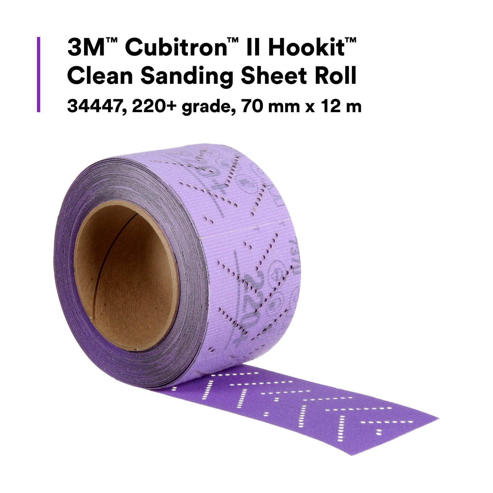 3M Cubitron II Hookit Abrasive Sheet Roll, 34447, Pack of 1, Purple