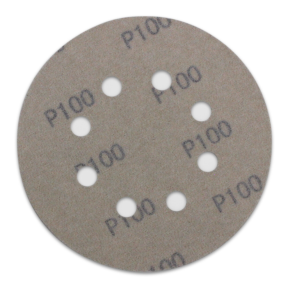 100 Pack – 5″ Inch 8 Holes 320 Grit Hook & Loop Sanding Discs Orbital DA Disks