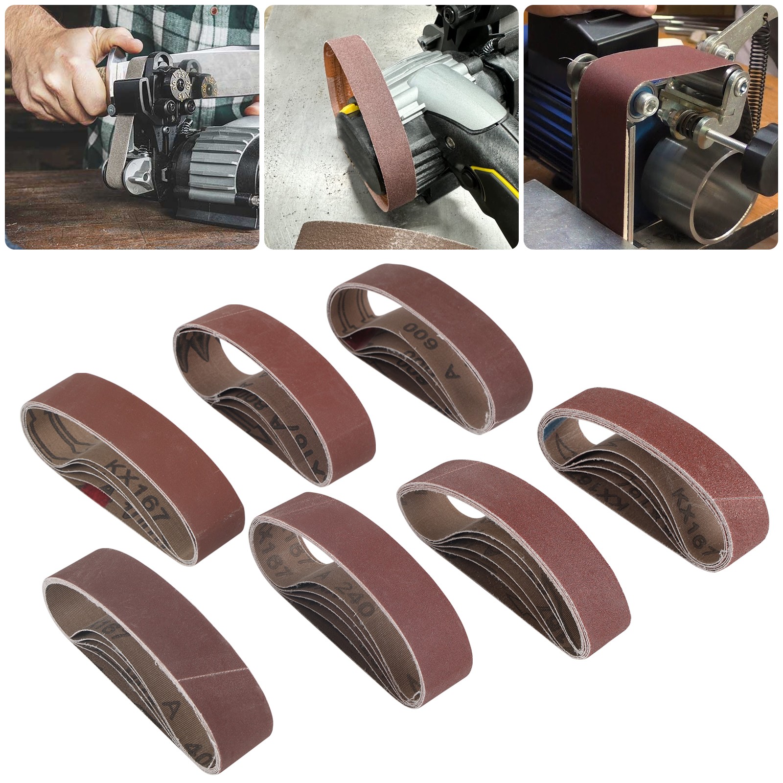 35pcs 1.18×13″ Sanding Belts 80-1000Grit for Mini Belt Sander Knife Metal Wood