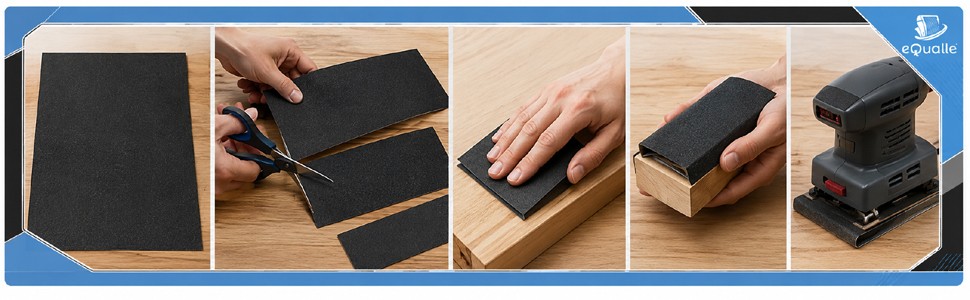400 Grit Sandpaper Sheets, 9 x 11 in Silicon Carbide, Pack of 10 for Fine