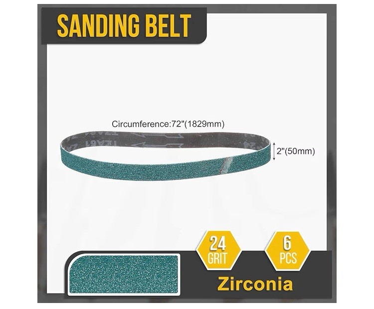 2 x 72 Inch Sanding Belt, 6 Pcs 24Grit Zirconia Knife Sharpener Belts Work S…