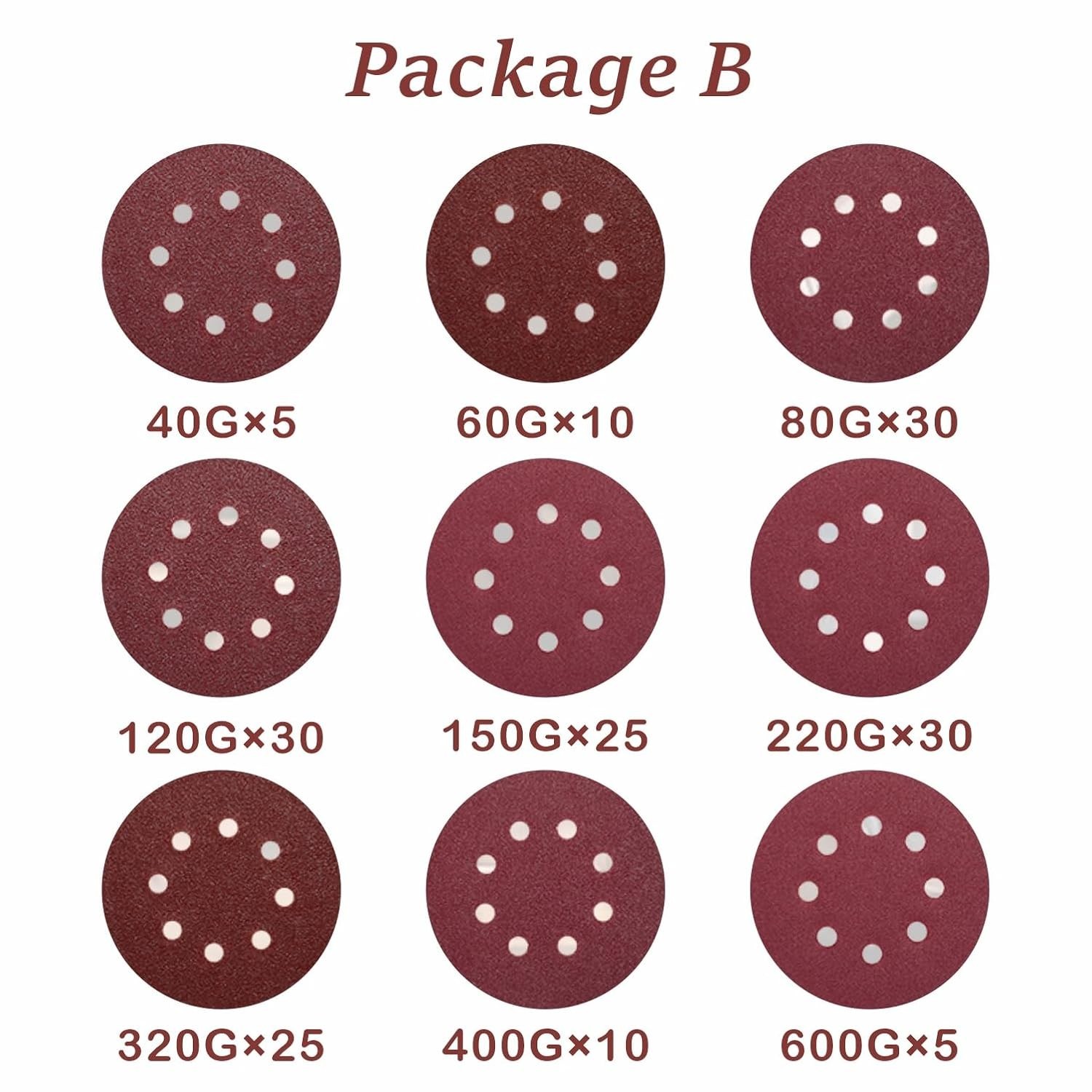 Complete 170PCS Sanding Disc Set: 5-Inch for Random Orbital Sanders – All Grits