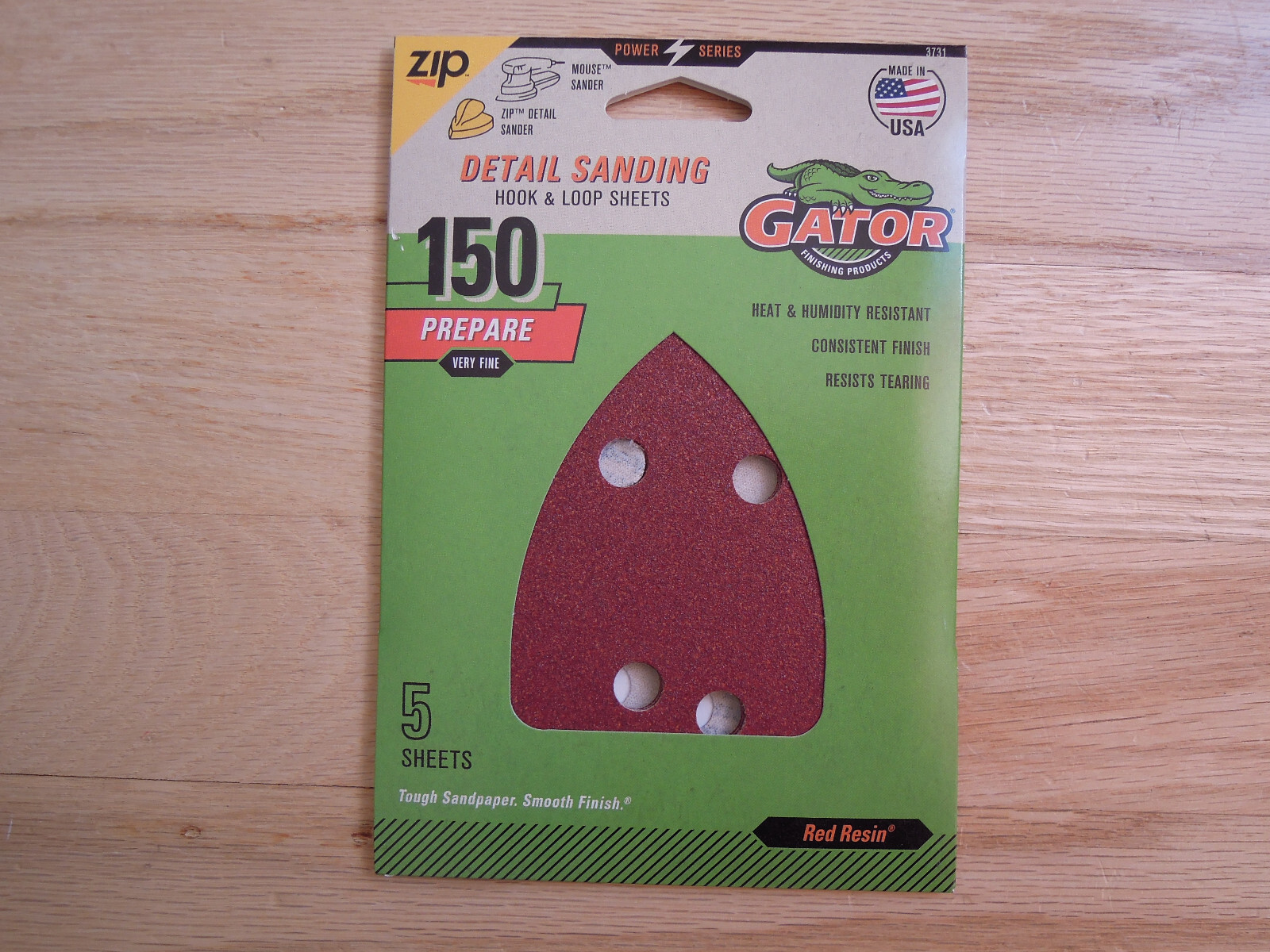 Lot of 2 GATOR Red Resin HOOK LOOP Fine Grit Detail Sanding Sheet (5-Pk) 3731