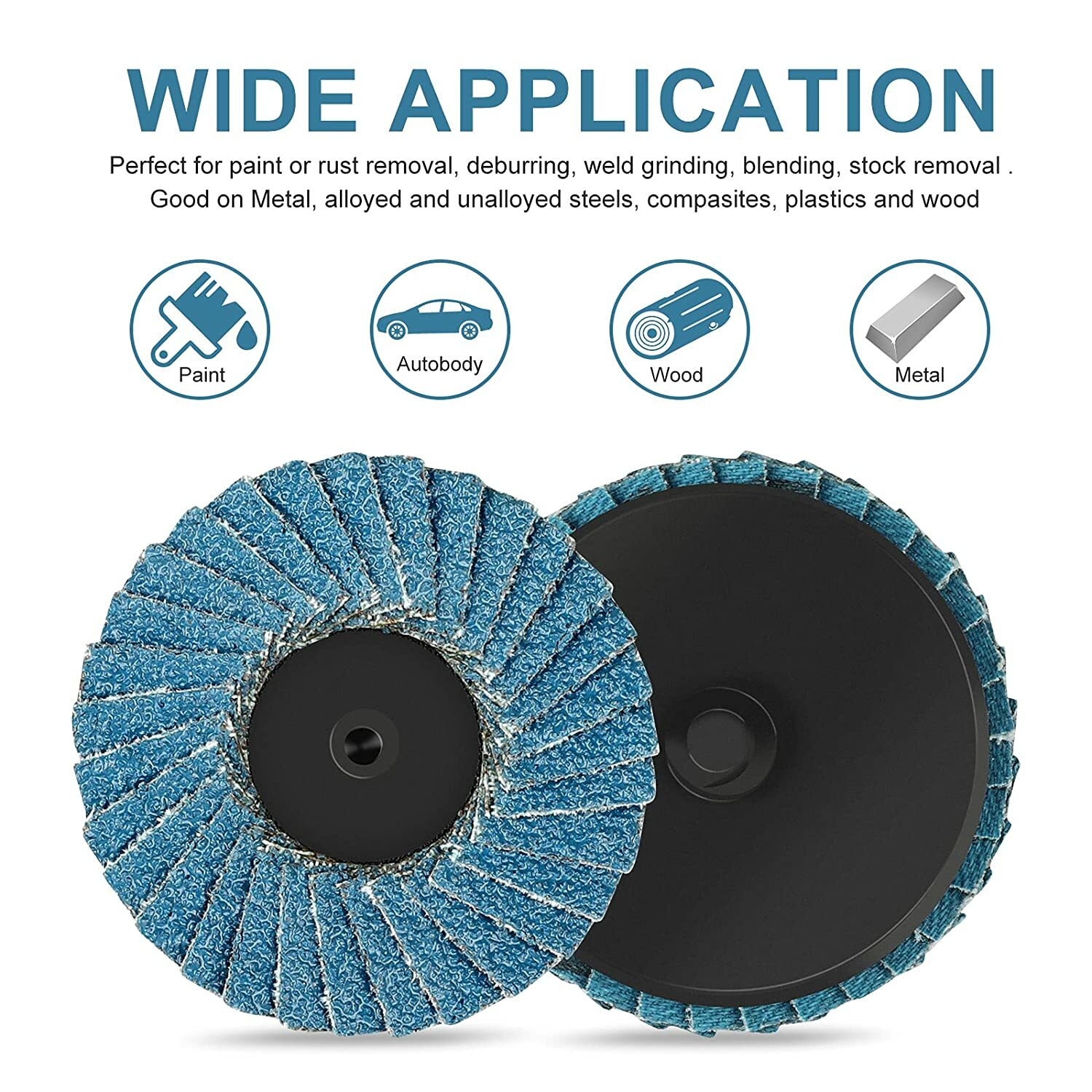 20 PCS 2 inch Zirconia Roll Lock Flap Sanding Disc 40 60 80 120 Grit Die Grinder