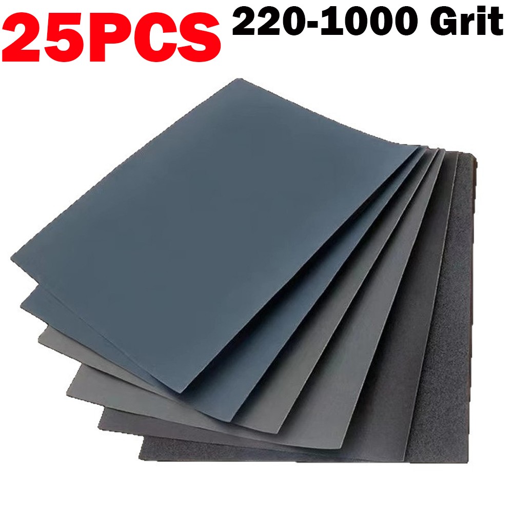 9×11 Wet Dry Sandpaper Sheets Silicon Carbide 80-1000 Grit Waterproof Automotive