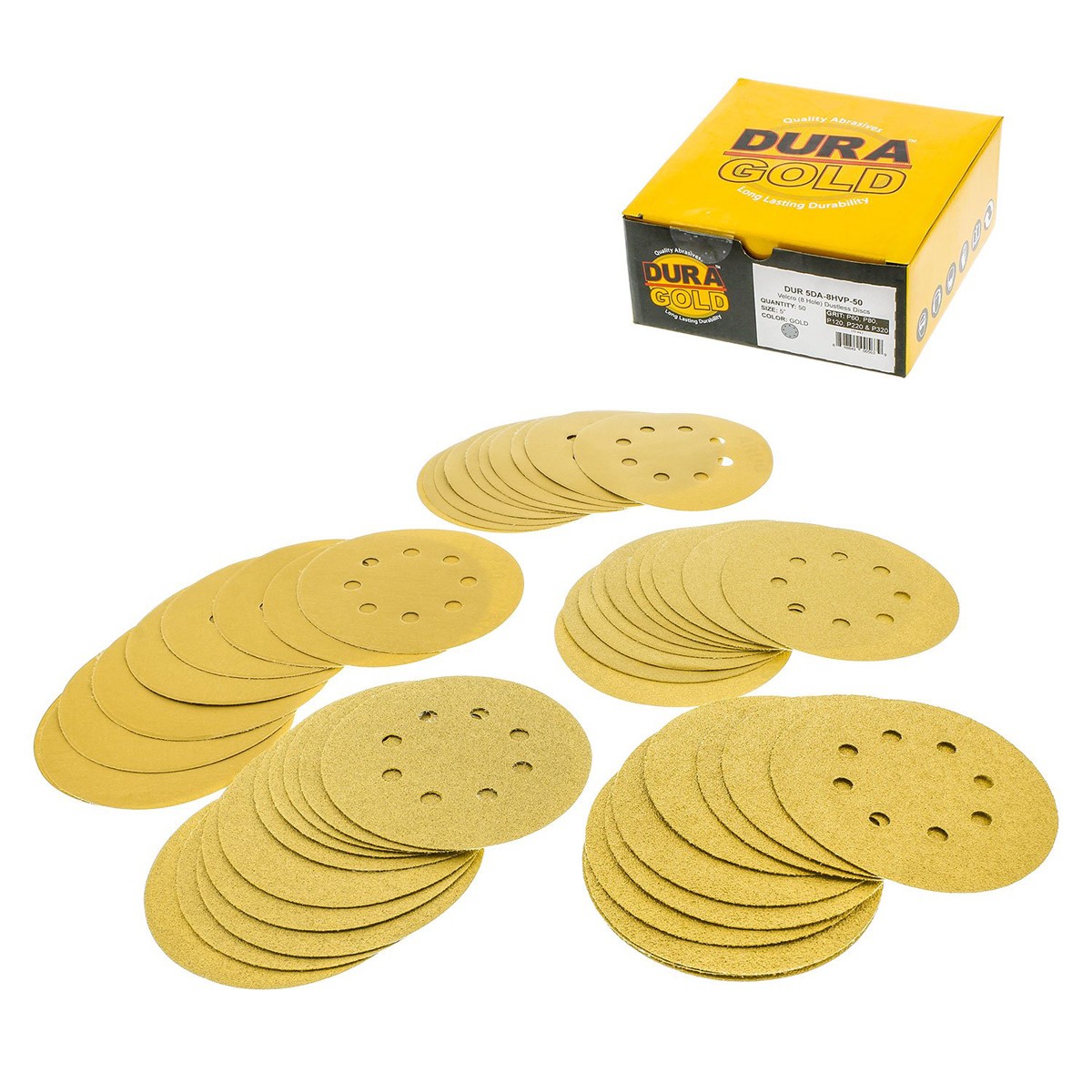 5 Inch 125mm Round Dry Sanding Discs 80-800 Grit Hook & Loop Sandpaper 6 Holes