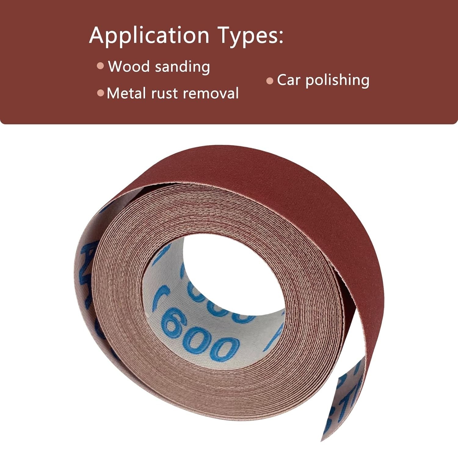 600 Grit Emery Cloth , 1″ x 19 Feet Sandpaper Sheets for Wood Furniture Metal…