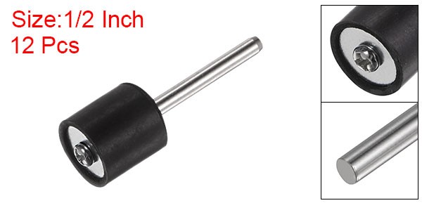 12pcs 1/2″ Sanding Drum Rubber Mandrels 1/8″ Shank Sanding Sleeve Holder
