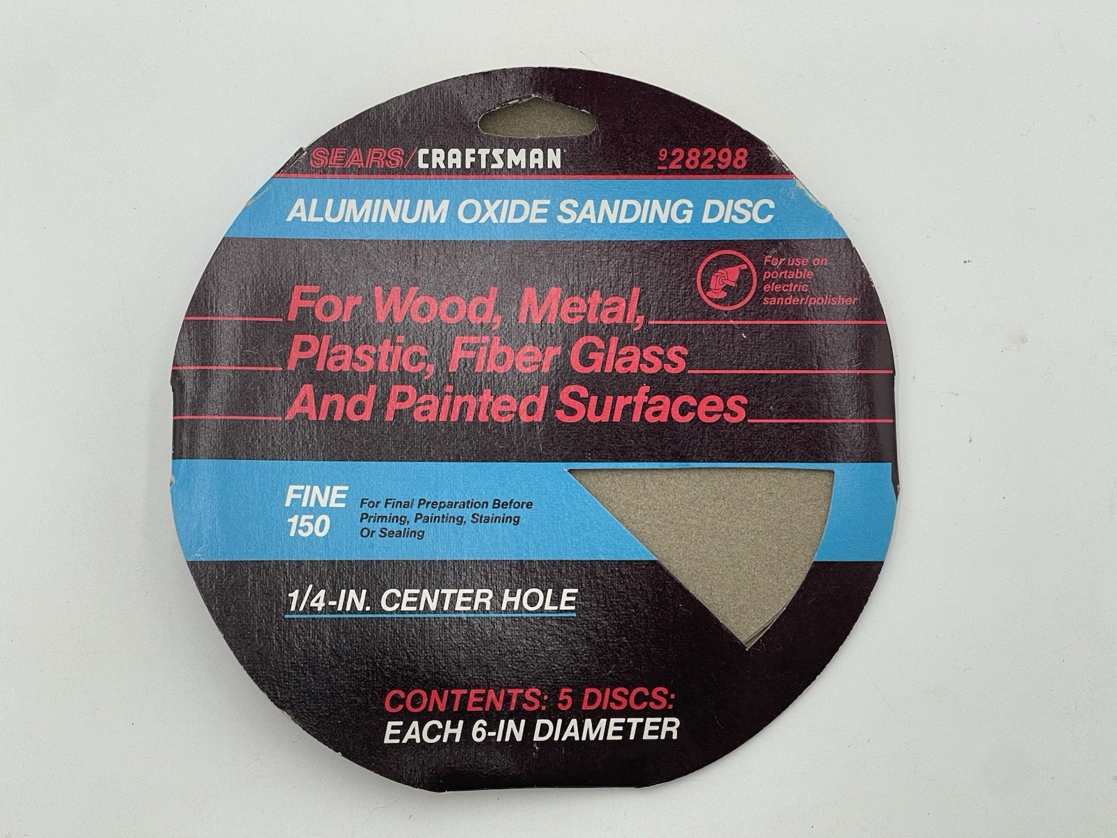Vintage Sears Craftsman Aluminum Oxide Sanding Discs, Medium And Fine Grit, USA