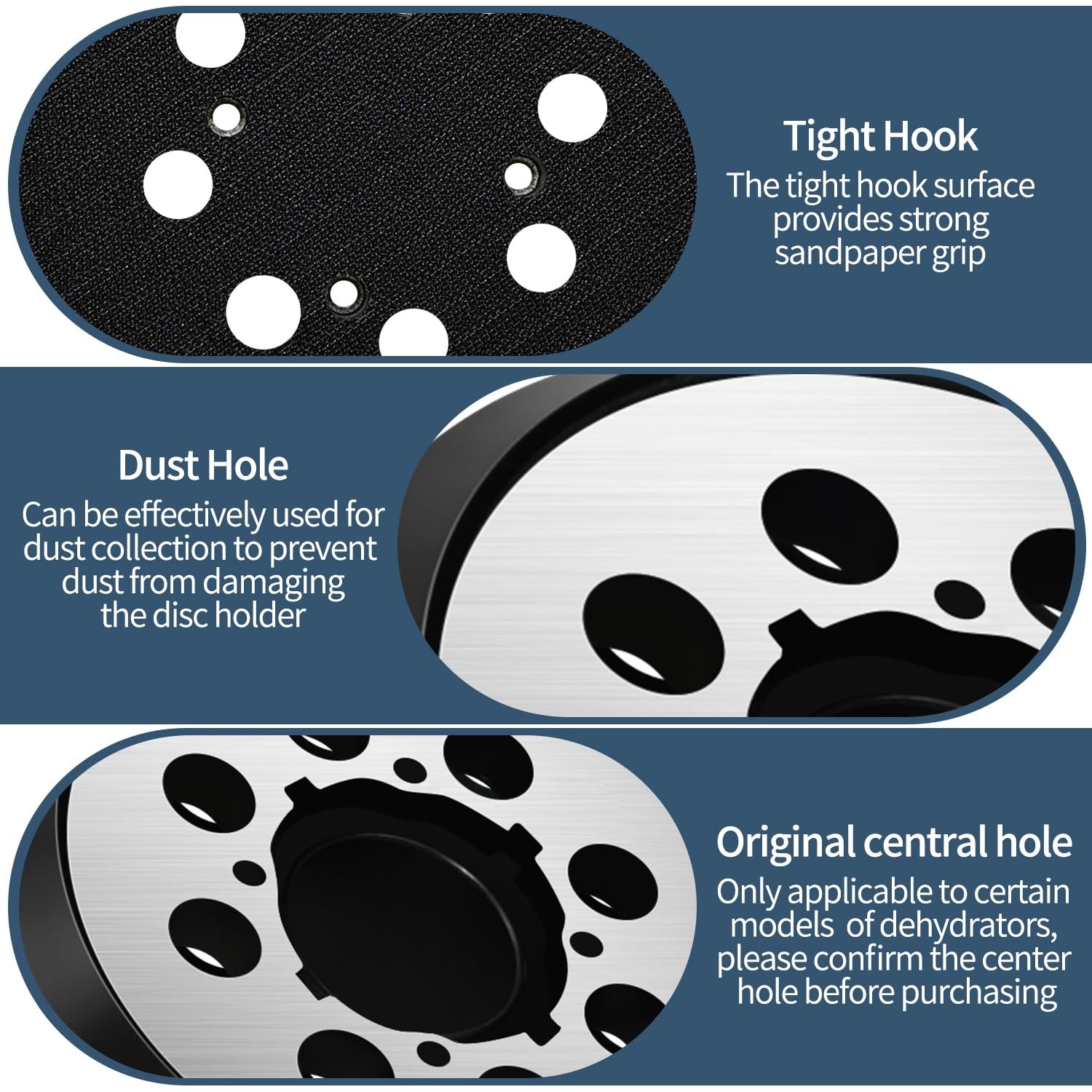 2 Pack Sander Pad for Dewalt DWE64233 & N329079, 5″ 8 Hole Hook and Loop Orbital